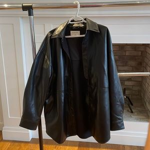 Aritzia leather shirt